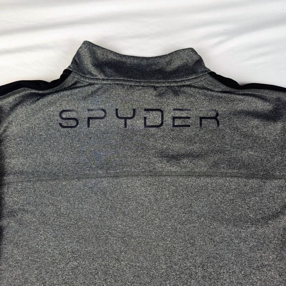 Spyder Active Men's Gray 1/4 Zip Pullover Long Sleeve Athletic Sweater XXL - Picture 8 of 8